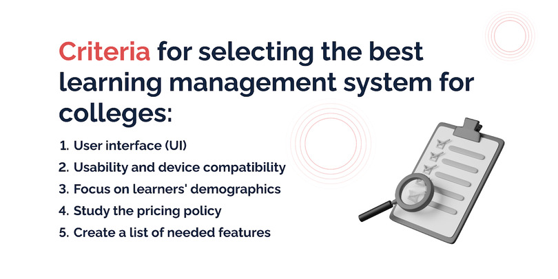 Criteria for Selecting the Best Learning Management System for colleges