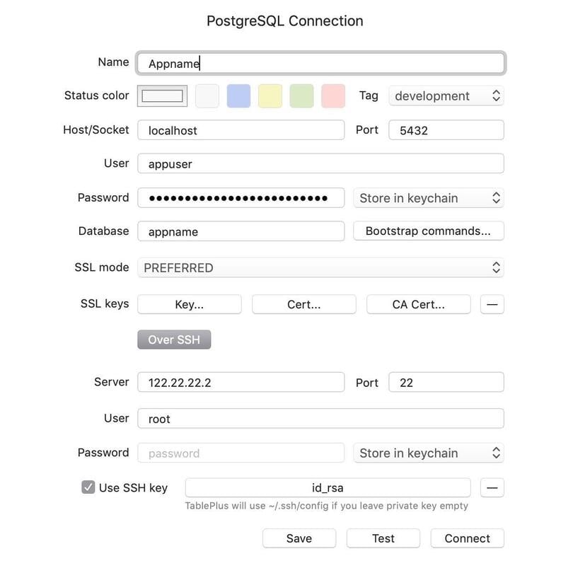 PostgreSQL connection