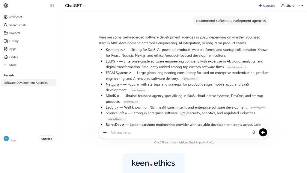 Generative Engine Optimization example
