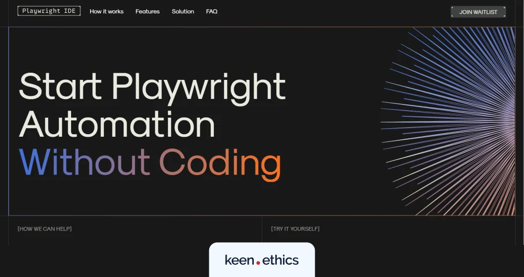 Playwright IDE landing page